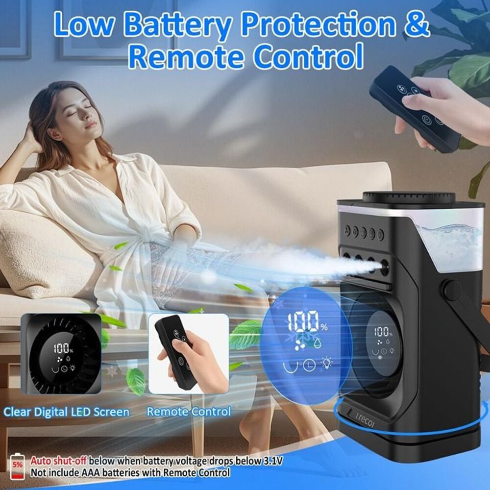 New Portable Air Conditioner Fan, 900ML Misting Fan with 3 Cool Mist Levels - Picture 7 of 10